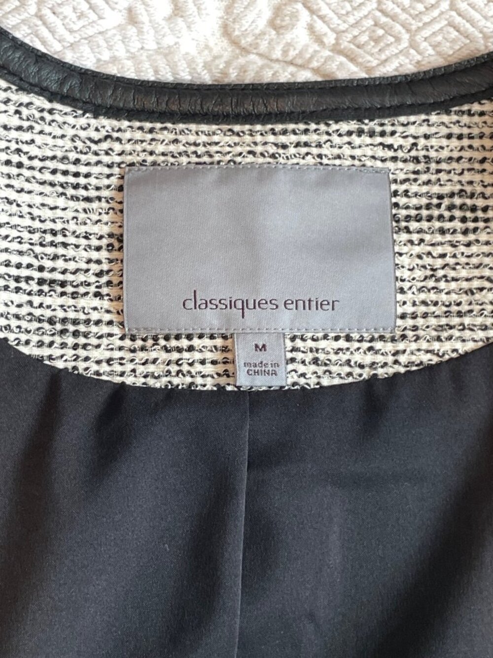 Classiques Entier Classic Black + White Tweed Structured Skirt Suit Set Size M/1 - Picture 11 of 15
